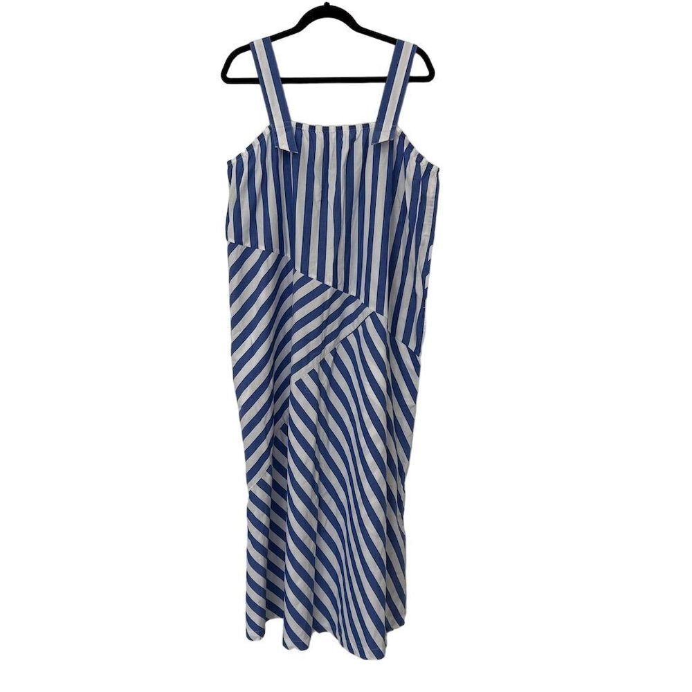 GAP Blue and White Striped Long Sleeve Dress